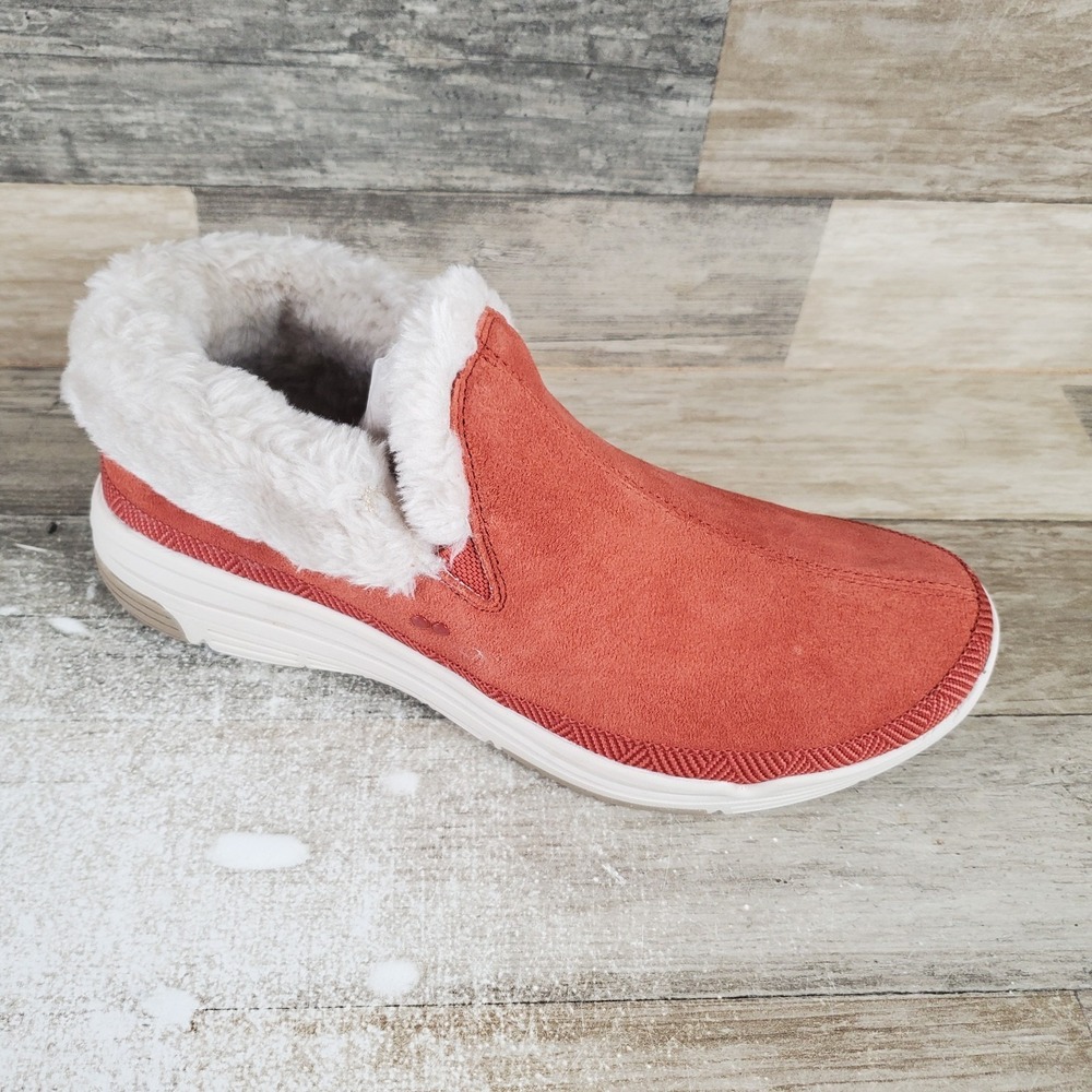 Ryka Adventure Womens Shoes Sz 9.5 W Adobe Red Water-Repellent Leather Fur Trim